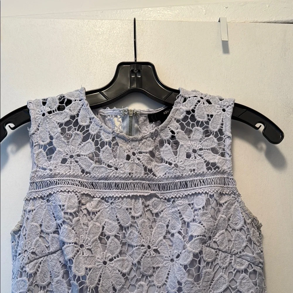 Aqua Gray Sheath Mini Dress Crew Neck Sleeveless - Picture 3 of 8
